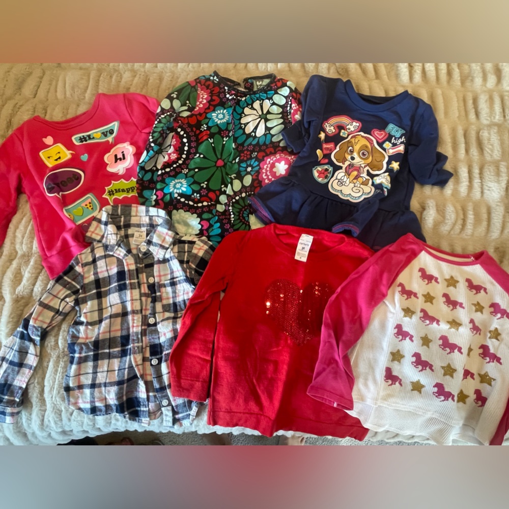 Bundle of six 3T long sleeved tops